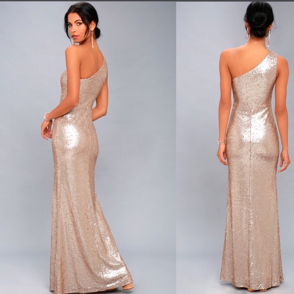 matte rose gold dress